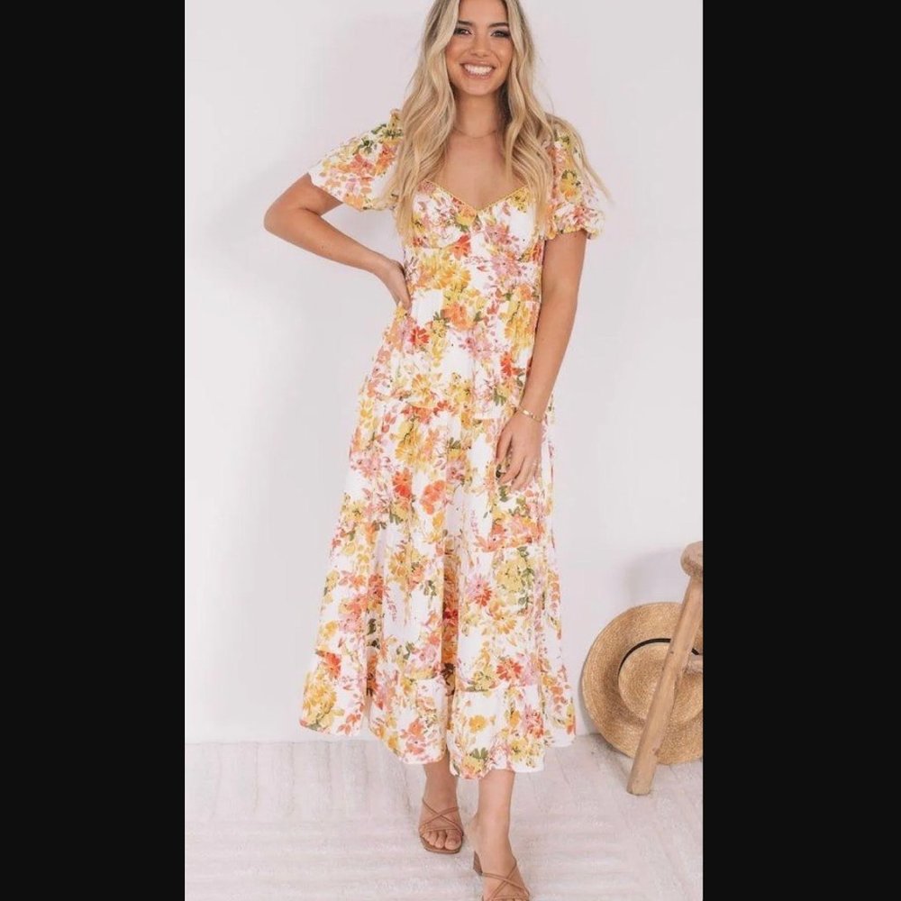 Dear Siouxsie Spring Floral Midi Dress